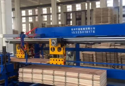Double arm automatic nail conveying and stacking machine for wooden box
